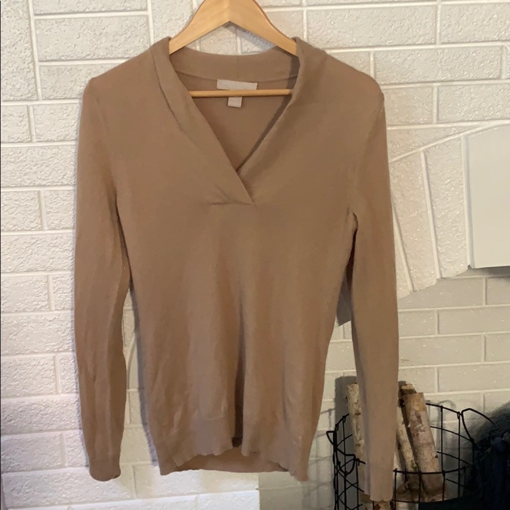 Banana republic wool cashmere sweater tan small